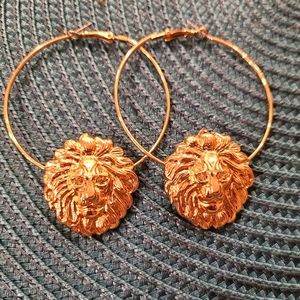 Lion Hoop Earrings - NWT